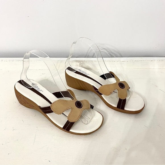 BCGGirls Leather Mule Wedges Slip On Sandals, Women's Size 7.5 - Picture 2 of 10